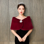 Women's Elegant and Luxurious Faux Fur Cape