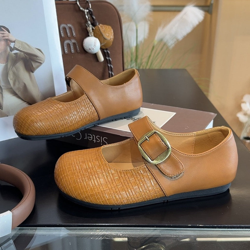 Women's Ballet Flats with Elegant Buckle and Comfortable Footbed