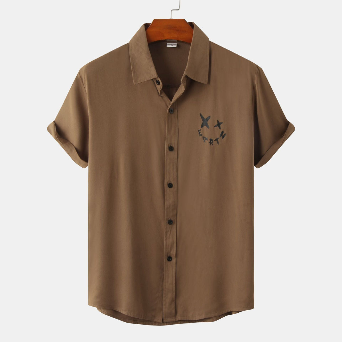 Women's Short-Sleeve Shirt with Creative Print and Loose Fit
