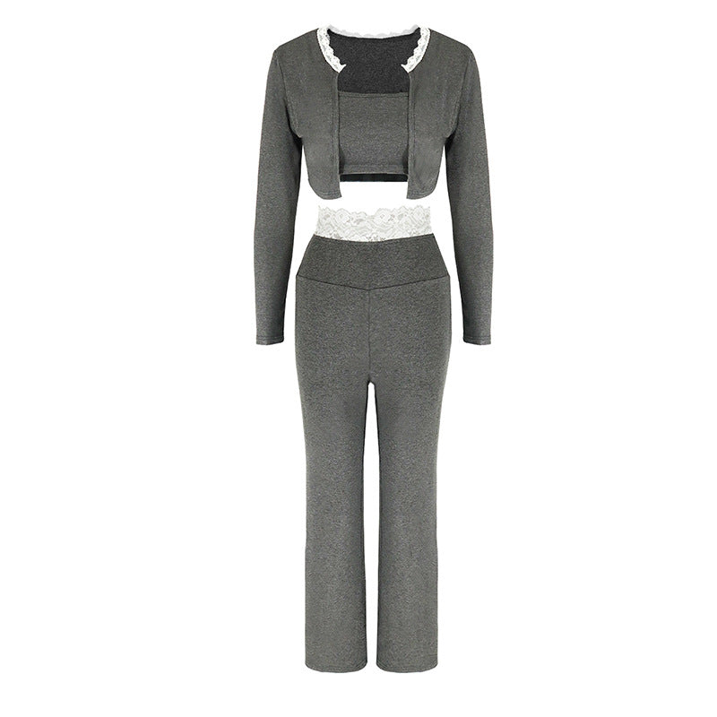 Elegant Two-Piece Set with Lace Accents