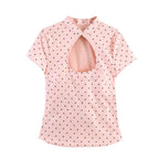 Women's Blouse with Innovative Neckline and Elegant Collar