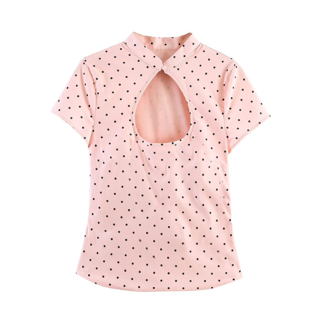 Women's Blouse with Innovative Neckline and Elegant Collar