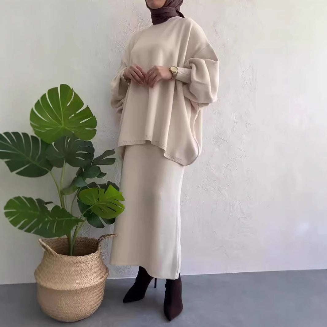 Casual Sweat Set with Wide Cut and Pockets