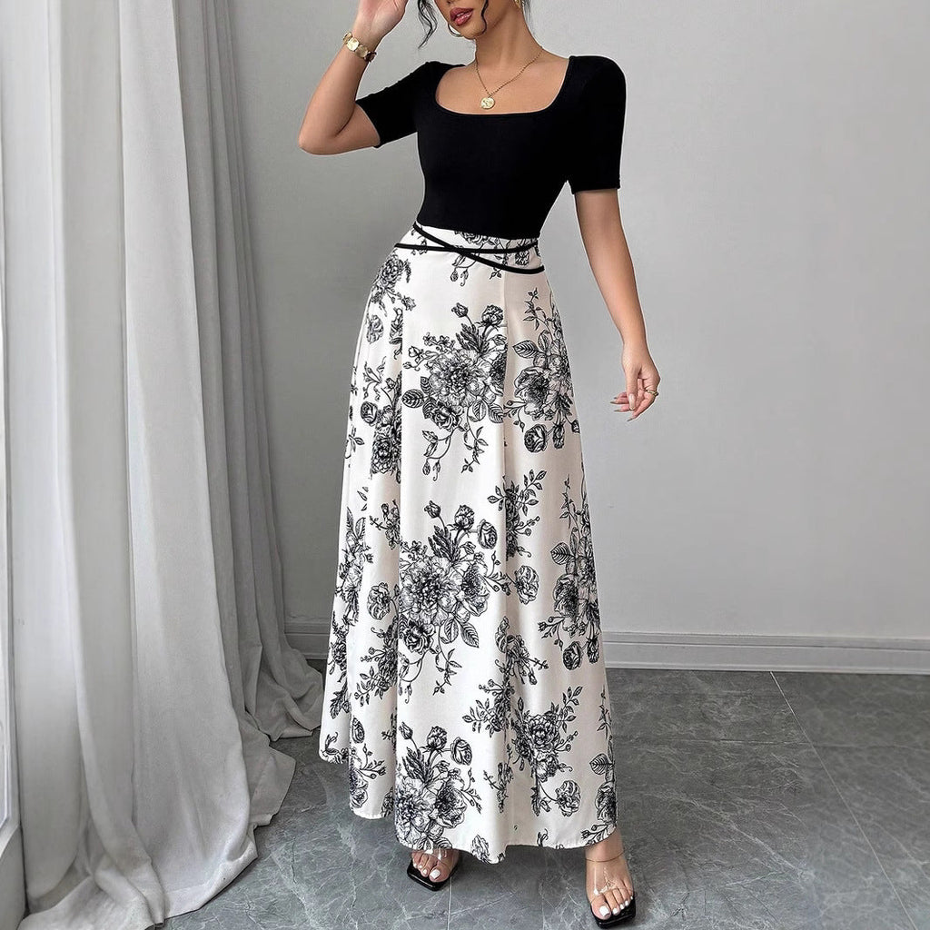 Women's Elegant Maxi Skirt with Floral Pattern