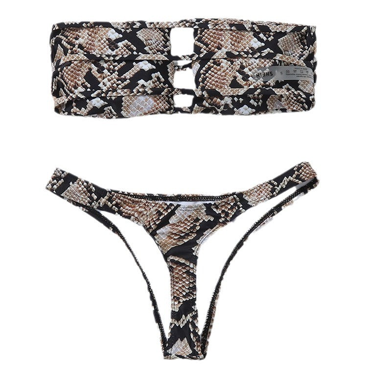 Women's Bandeau Bikini with Sophisticated Cut-Out Design