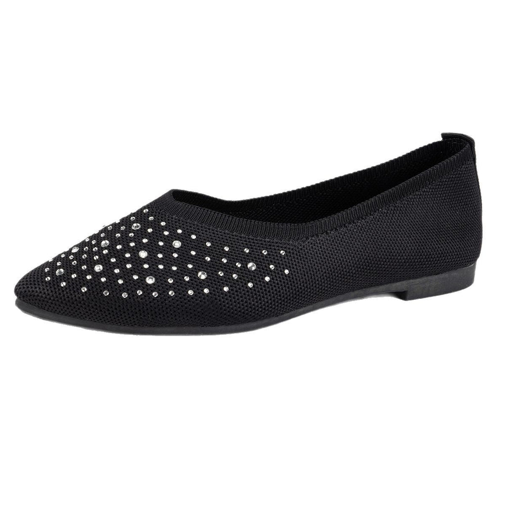 Women's Ballet Flats with Subtle Rhinestone Accents