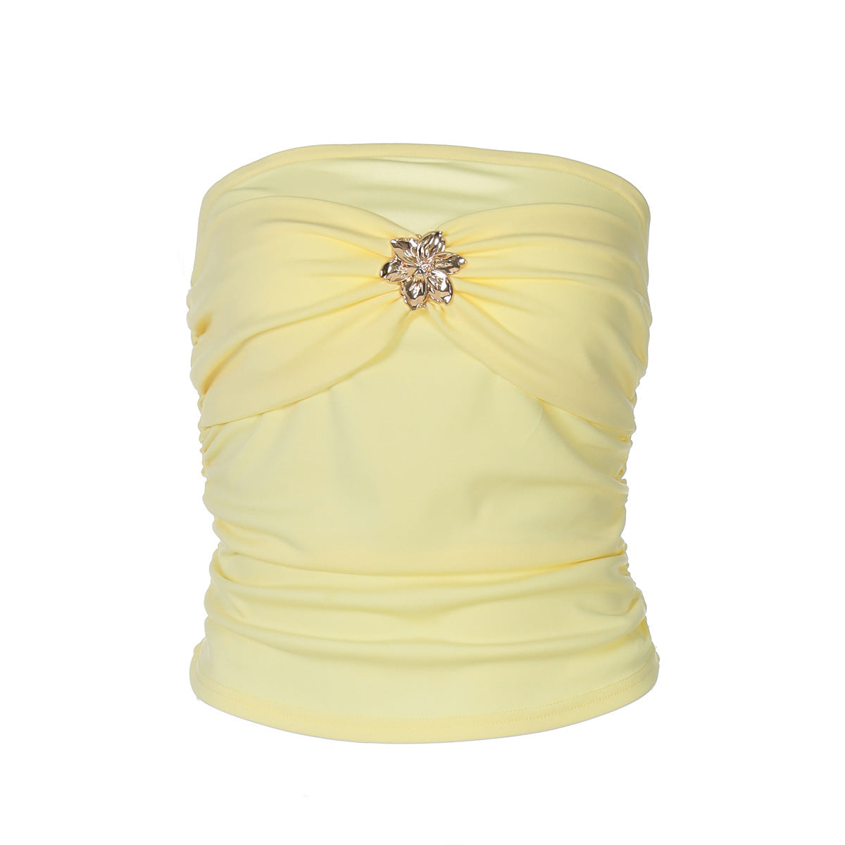 Women's Bustier Top with Elegant Twist and Sparkling Detail