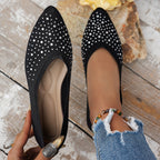 Women's Ballet Flats with Subtle Rhinestone Accents
