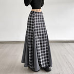 Women's Plaid Maxi Skirt with Slit