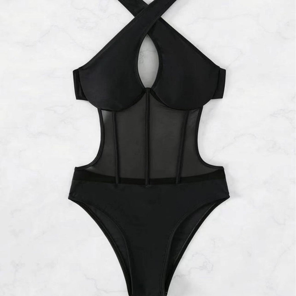 Women's Swimsuit with Sheer Inserts