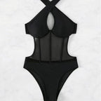 Women's Swimsuit with Sheer Inserts