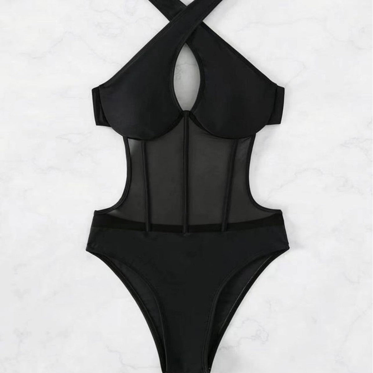 Women's Swimsuit with Sheer Inserts