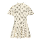 Women's A-Line Dress with High Neck and Voluminous Sleeves