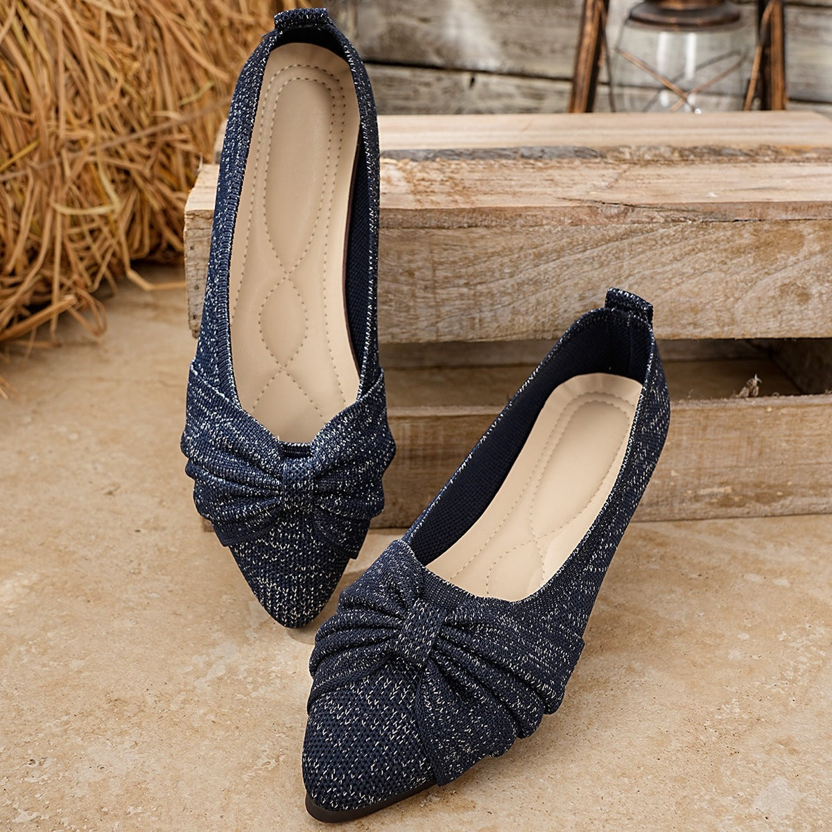 Women's Ballet Flats with Decorative Knot and Comfortable Lining