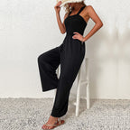 Wide-Leg Jumpsuit with Elastic Bodice