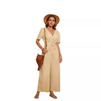 Casual High-Waisted Jumpsuit with Pockets