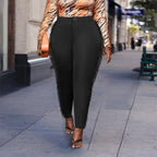 Elegant Pants with Frayed Hem and Slim Fit