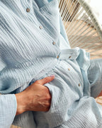 Women's Casual Long-Sleeve Shirt with Buttons and Pockets