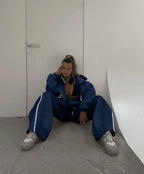 Women's Casual and Comfortable Vintage Jogging Set with High Waist