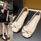 Women's Ballet Flats with Elegant Bow Detail and Soft Footbed