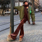 Women's Elegant High-Waisted Flare Trousers