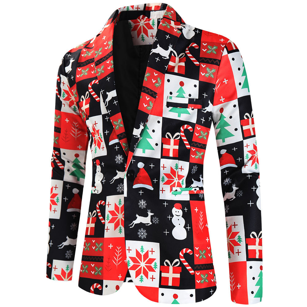 Festive Suit Set with Holiday Pattern