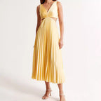 Women's Elegant Pleated Evening Dress