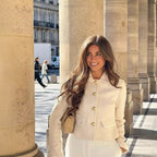 Elegant Cropped Jacket with Decorative Buttons