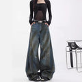 Women's Extra-Wide Leg Jeans with Distressed Details