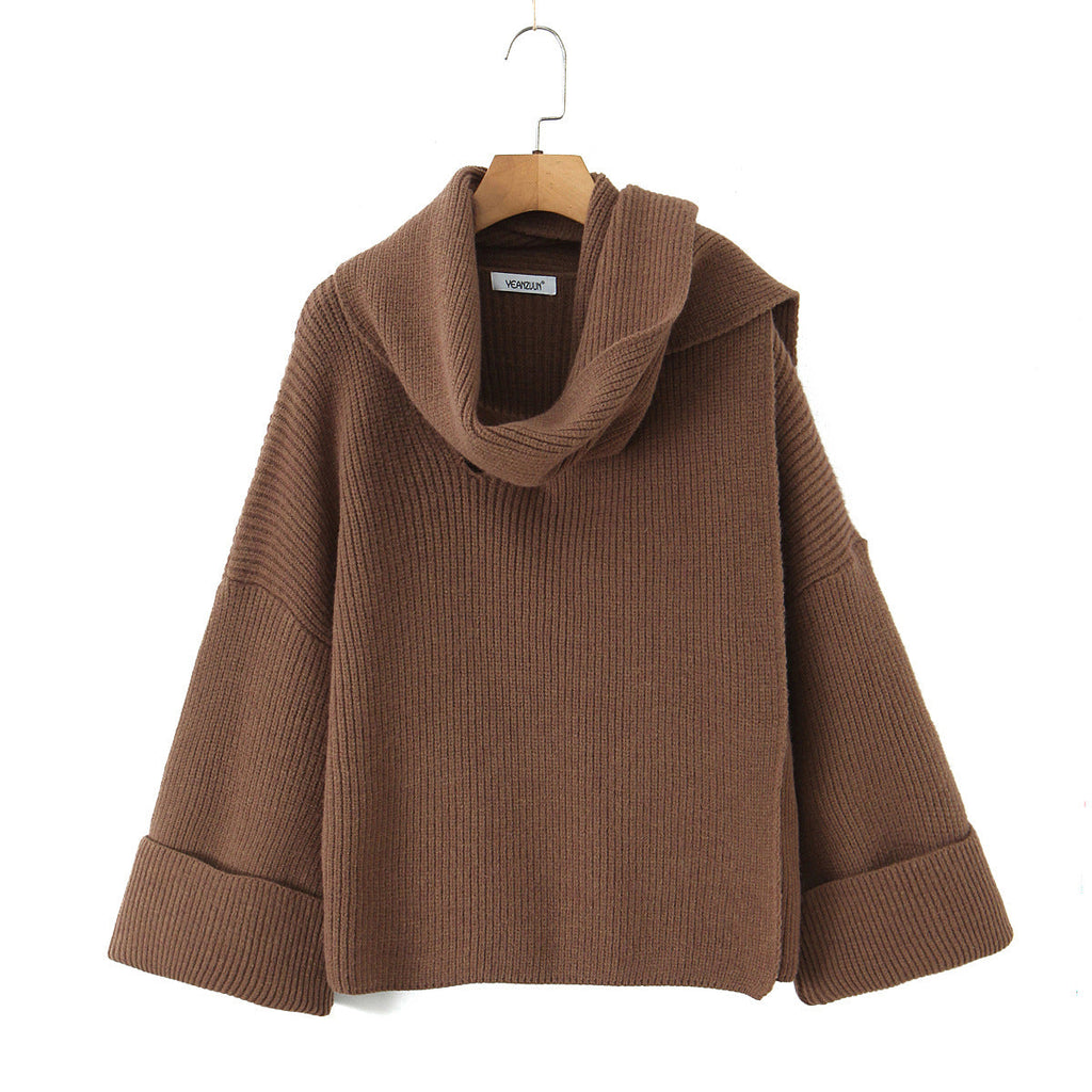 Women's Chunky Knit Cowl-Neck Sweater