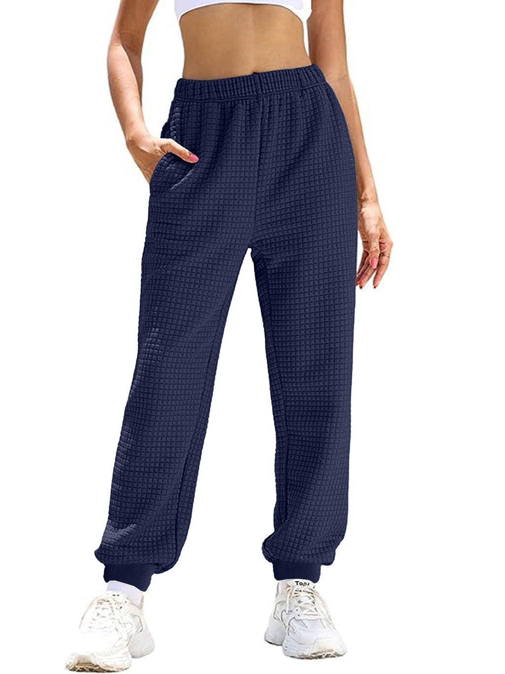 Women's Casual Pants with Elastic Waist and Practical Pockets