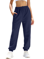 Women's Casual Pants with Elastic Waist and Practical Pockets