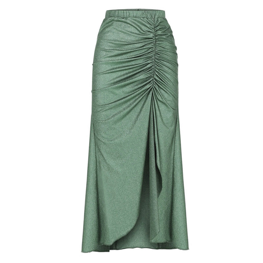 Women's Swimsuit with Draping and Gold Accents