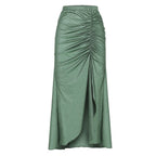 Women's Swimsuit with Draping and Gold Accents