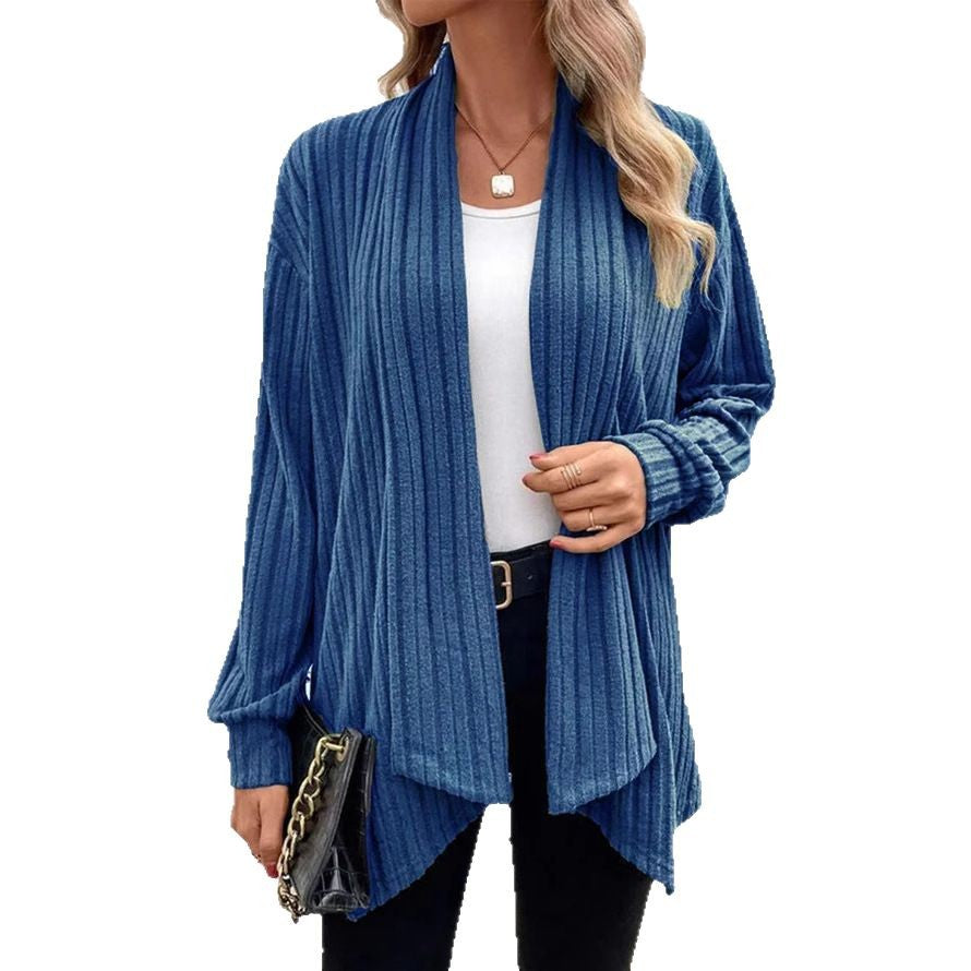 Women's Trendy Cardigan with Textured Design and Open Cut