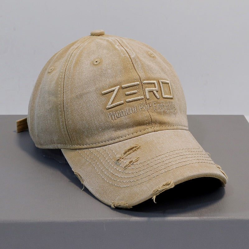 Men's Distressed Cotton Baseball Cap