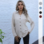 Women's Button-Down Shirt with Knot Detail