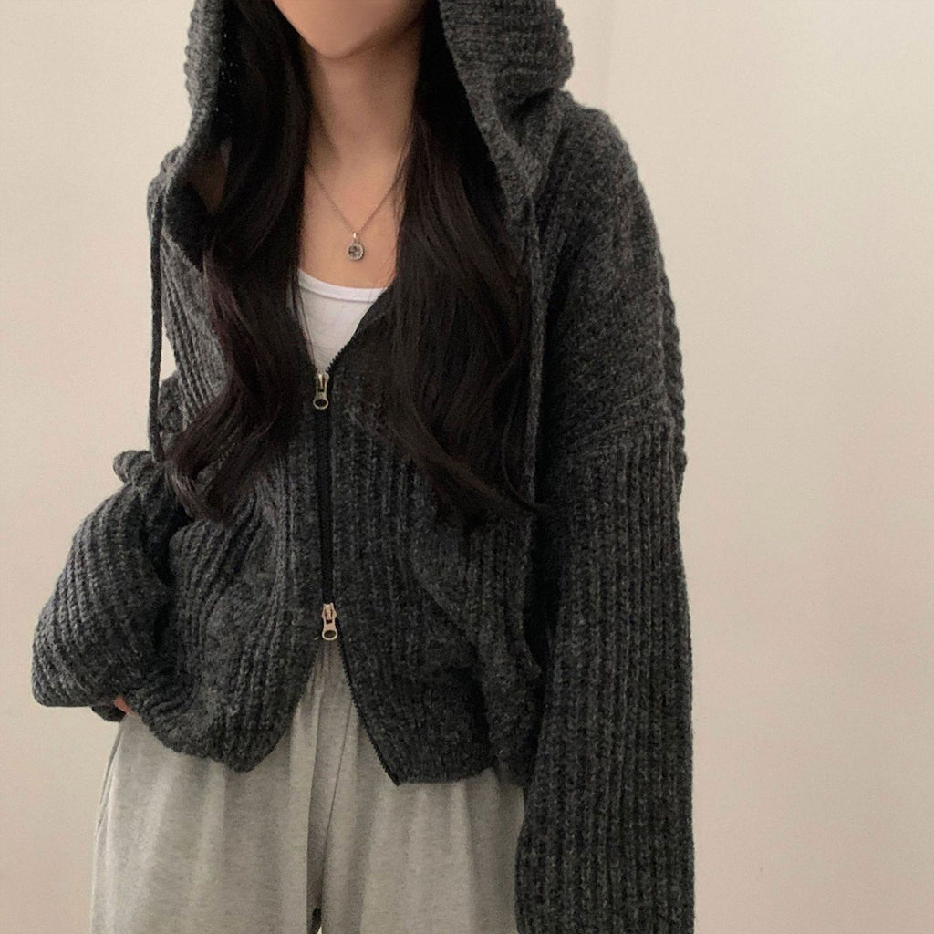 Women's Hooded Zip-Up Cardigan