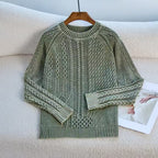 Elegant Chunky Knit Sweater with Artistic Design