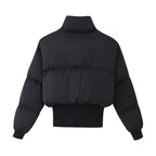 Women's Cropped Quilted Jacket with High Collar