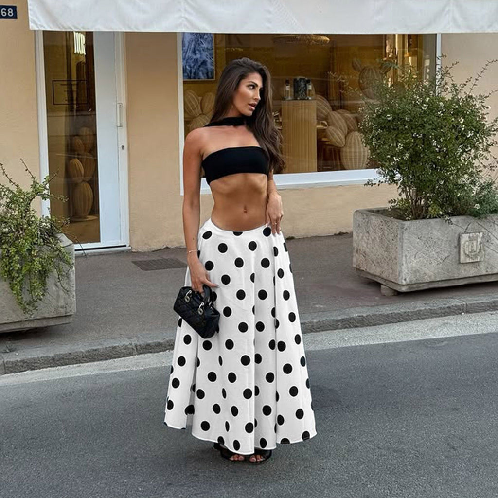Women's Polka Dot Maxi Skirt