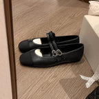 Women's Ballet Flats with Decorative Strap and Cushioned Insole