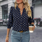 Women's Blouse with Eye-Catching Diamond Pattern