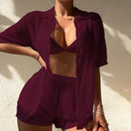 Women's Leisure Suit with Airy Knit Design