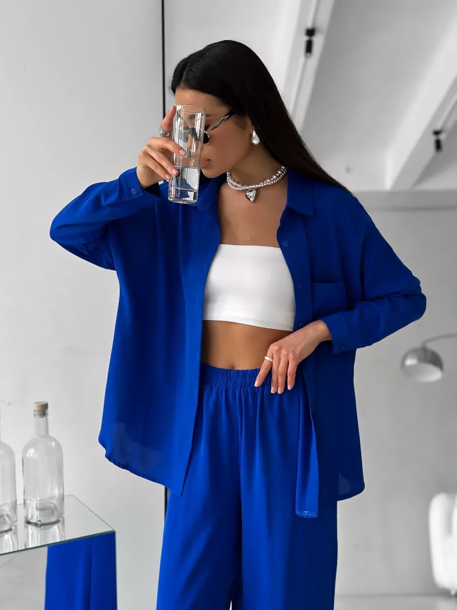 Women's Relaxed Top and Wide Leg Trousers