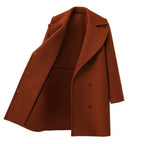 Women's Elegant Double-Breasted Coat with Modern Lapel
