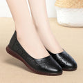 Women's Ballet Flats with Breathable Perforated Pattern and Flexible Sole