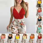 Women's Elegant Floral V-Neck Jumpsuit