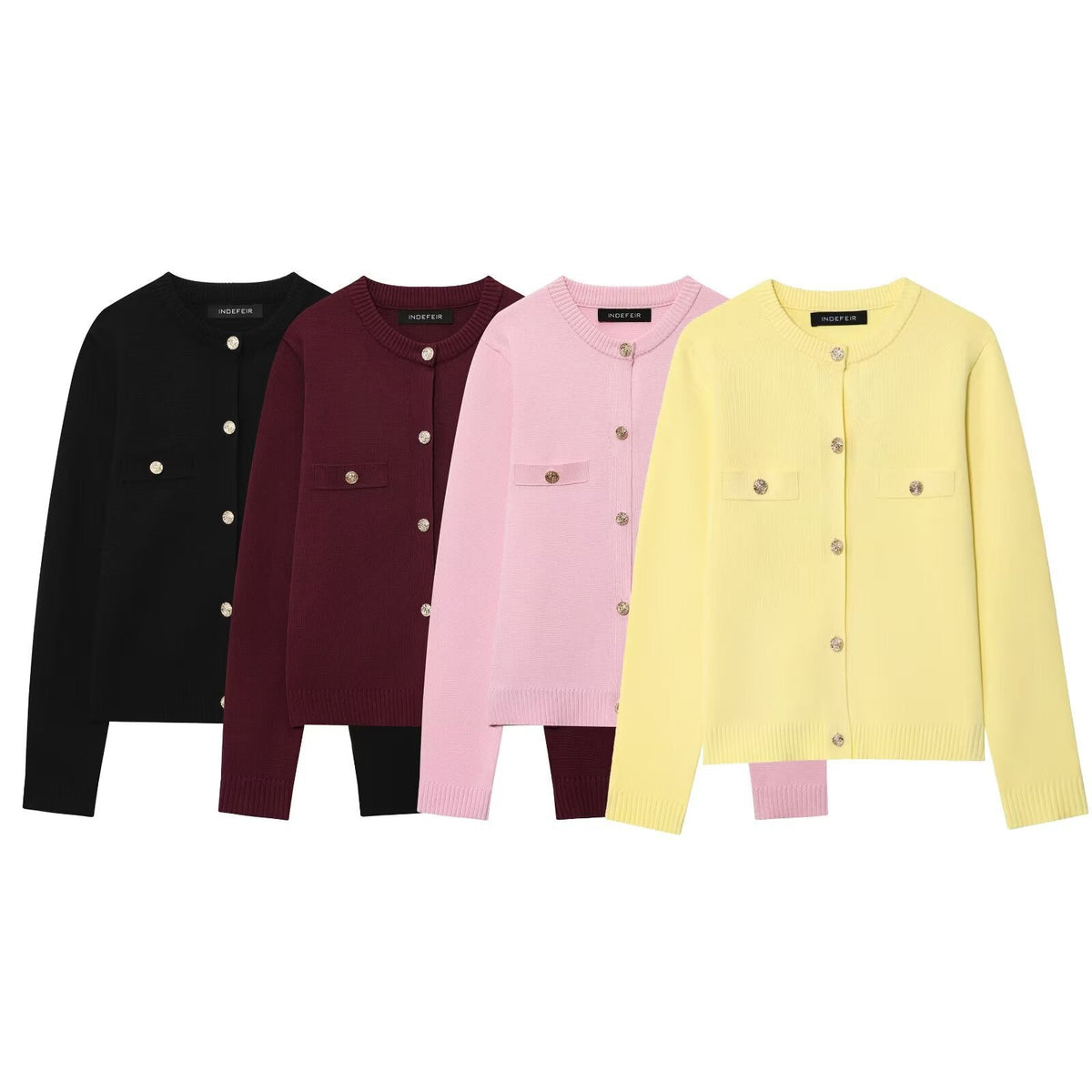 Women's Cardigan with Button Details and Chest Pockets