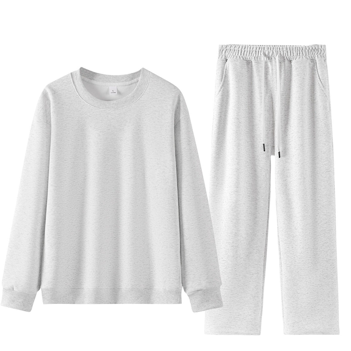Unisex Wide Lounge Set made of soft cotton blend with round neck sweatshirt and drawstring joggers